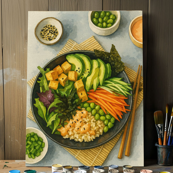 Vegan Poke Bowl | Paint-by-number Kit
