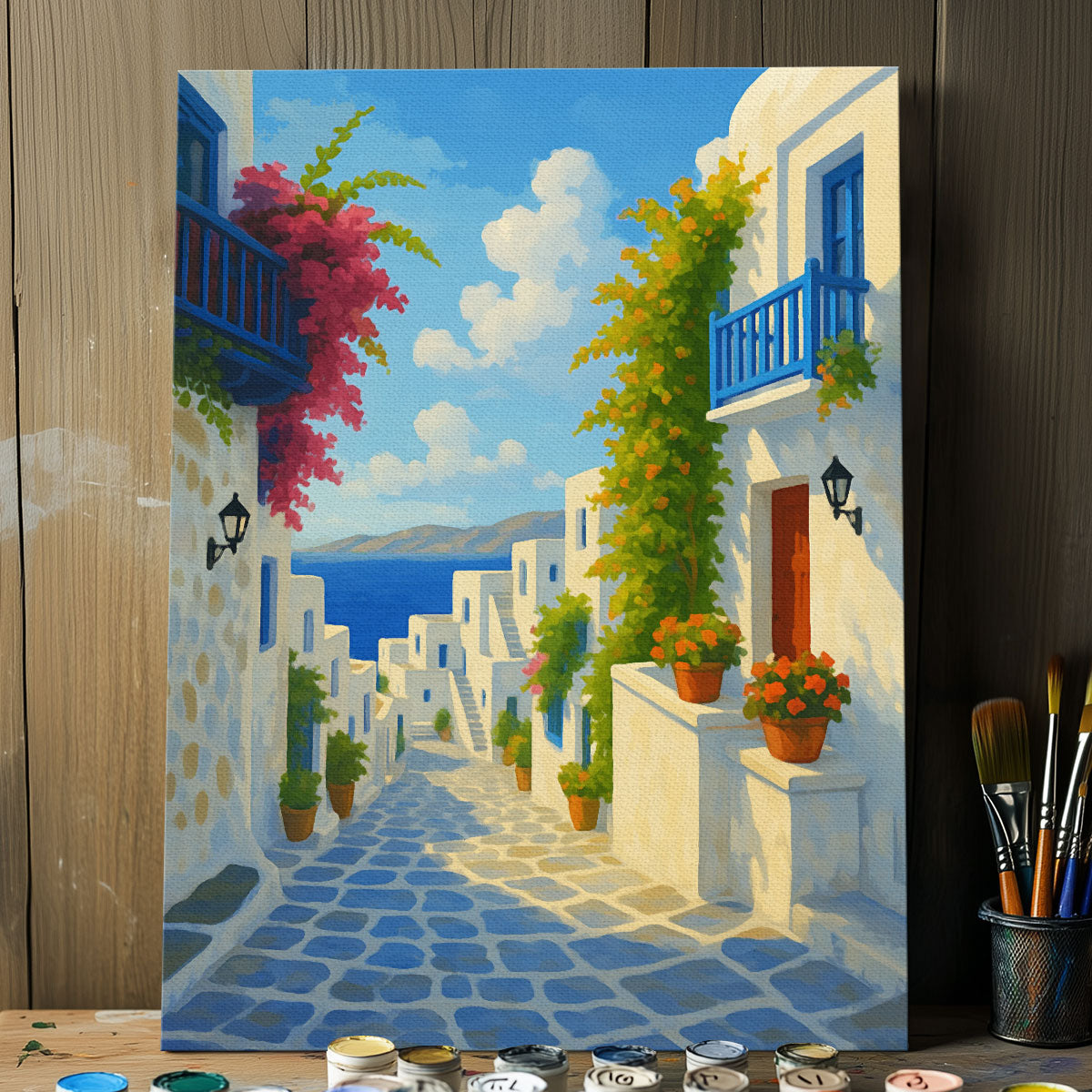 Stroll Through Santorini |  Paint By Numbers Kit