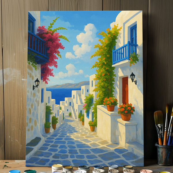 Stroll Through Santorini |  Paint By Numbers Kit