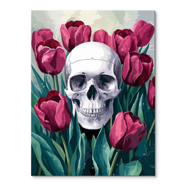 Skull in Tulips | Paint By Numbers Kit