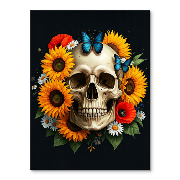 Butterflies and Sunflower Skull | Paint By Numbers Kit