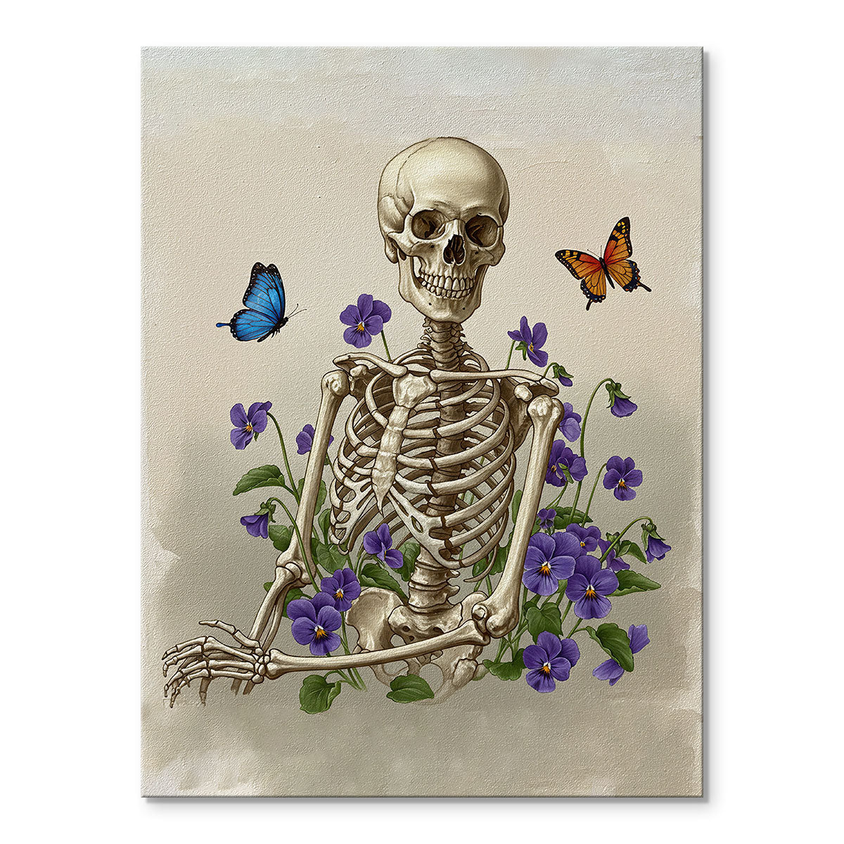 Skeleton with Violet - February Birth Flower | Paint By Numbers Kit