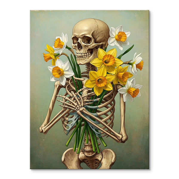 Skeleton with Daffodil - March Birth Flower | Paint By Numbers Kit