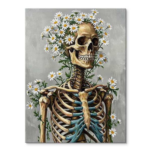 Skeleton with Daisy - April Birth Flower | Paint By Numbers Kit