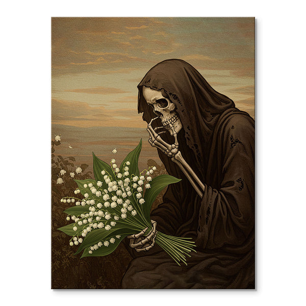 Skeleton with Lily of the Valley - May Birth Flower | Paint By Numbers Kit