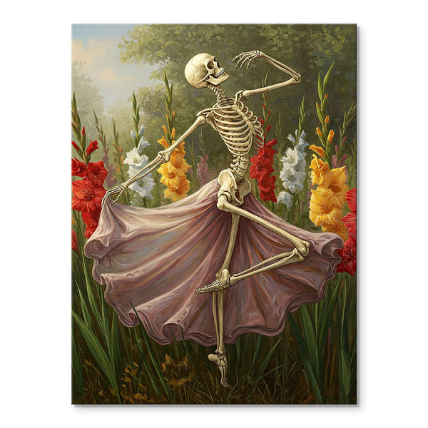 Skeleton with Gladiolus - August Birth Flower | Paint By Numbers Kit