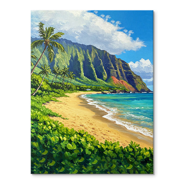 Tropical Beach in Kaua'i | Paint By Numbers Kit