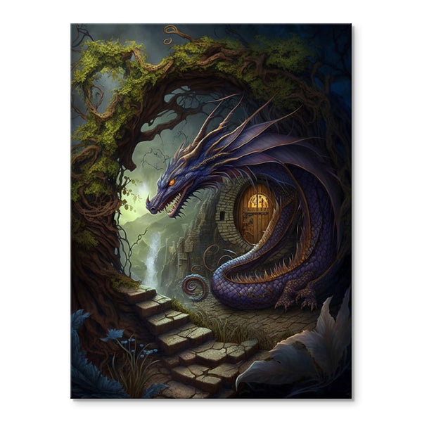 Ancient Dragon's Retreat | Paint By Numbers Kit