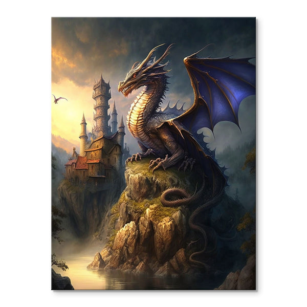 Dragon's Watch Over the Valley | Paint By Numbers Kit