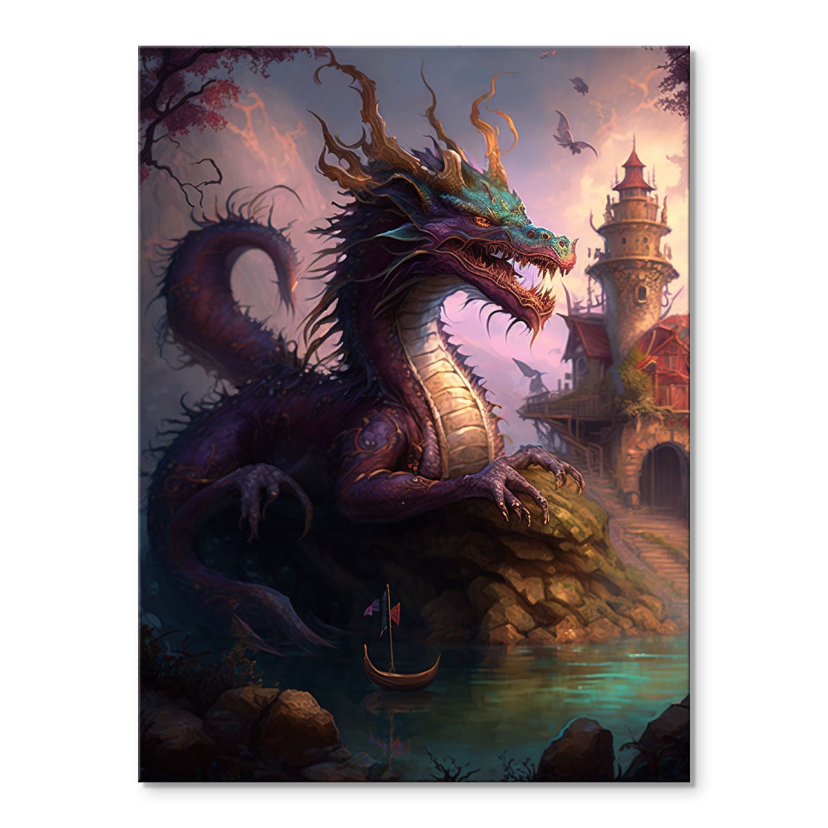 Waterside Dragon's Domain | Paint By Numbers Kit