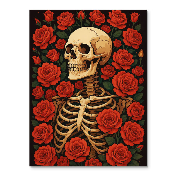 Crimson Skeleton Bouquet | Paint By Numbers Kit