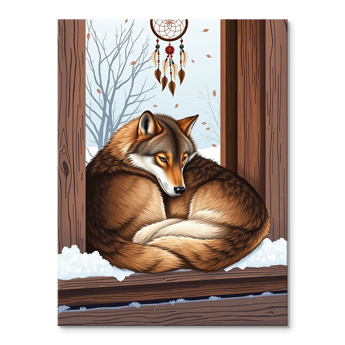 The Wolf's Dreamcatcher | Paint By Numbers Kit