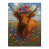 Highland Cow in Flowers Field | Paint By Numbers Kit