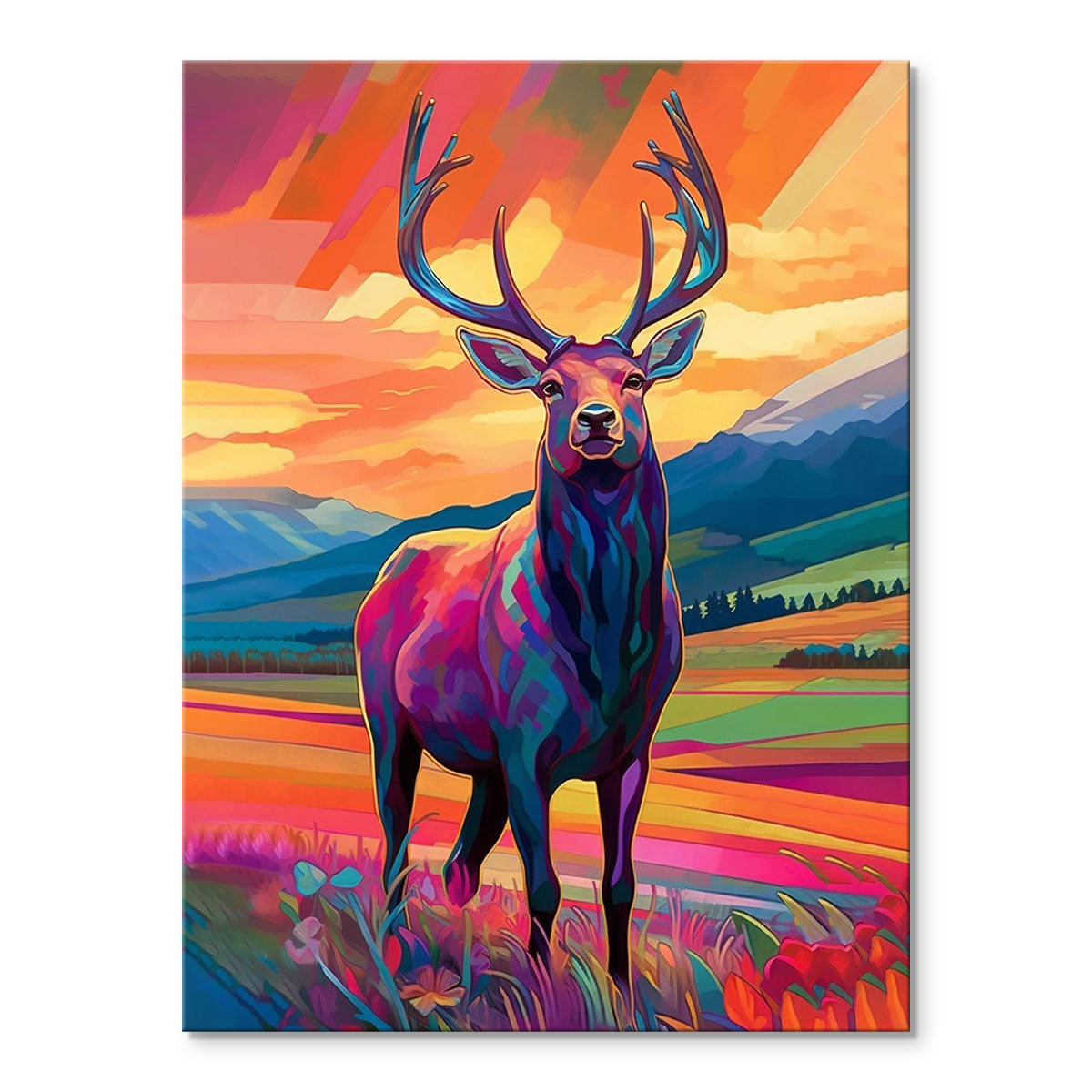 Abstract Deer Landscape | Paint-by-number Kit
