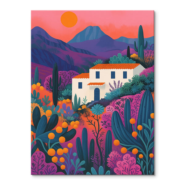 House in Cactus Garden | Paint-by-number Kit
