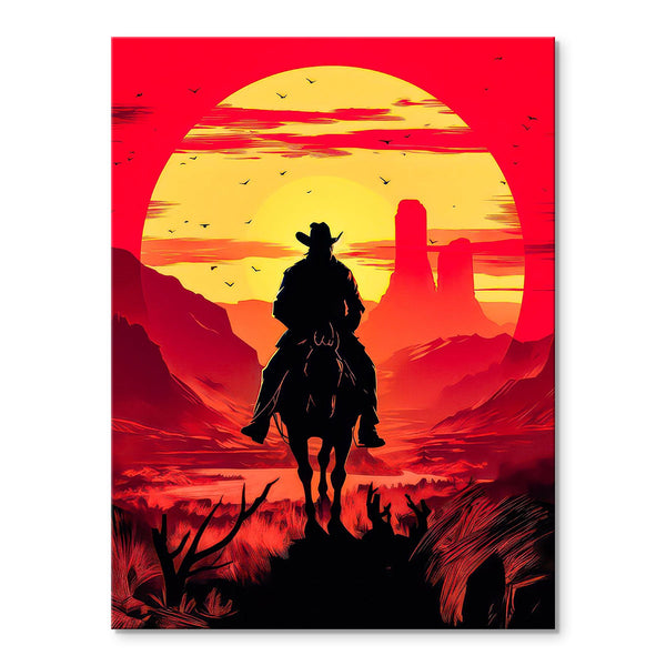 Cowboy in Sunset