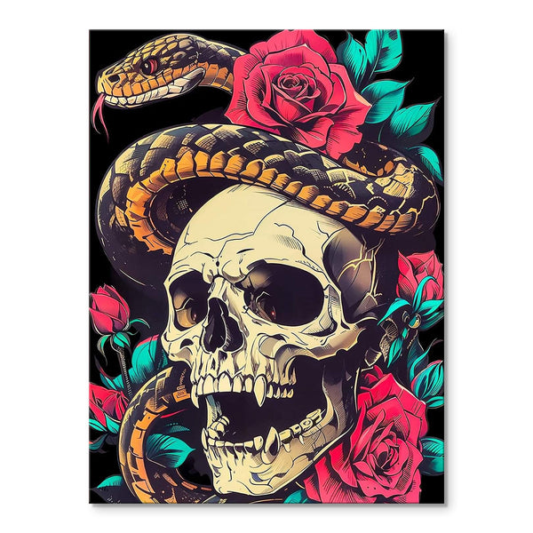 Skull with Serpent