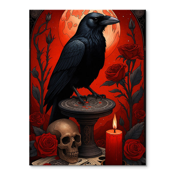 Gothic Raven and Skull