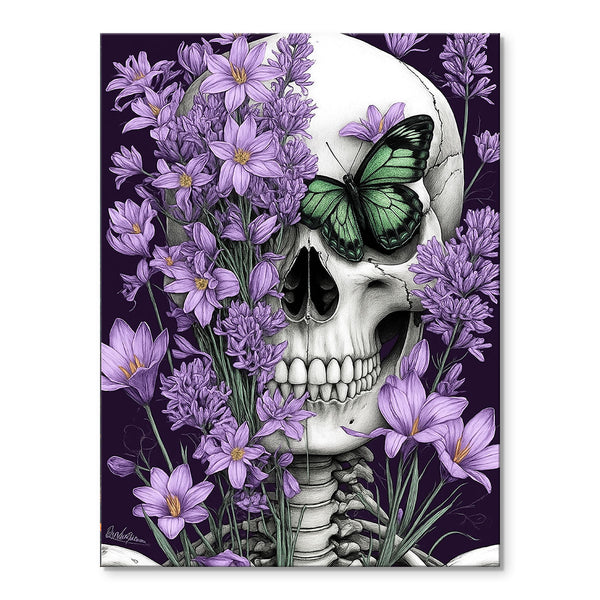 Lilac Skull and Butterfly