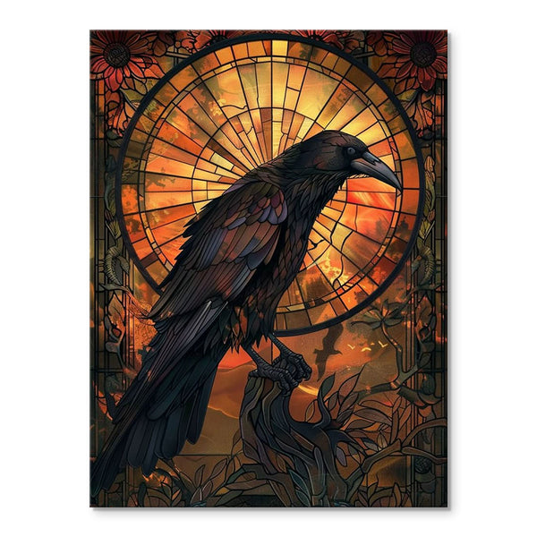 Stained Glass Raven