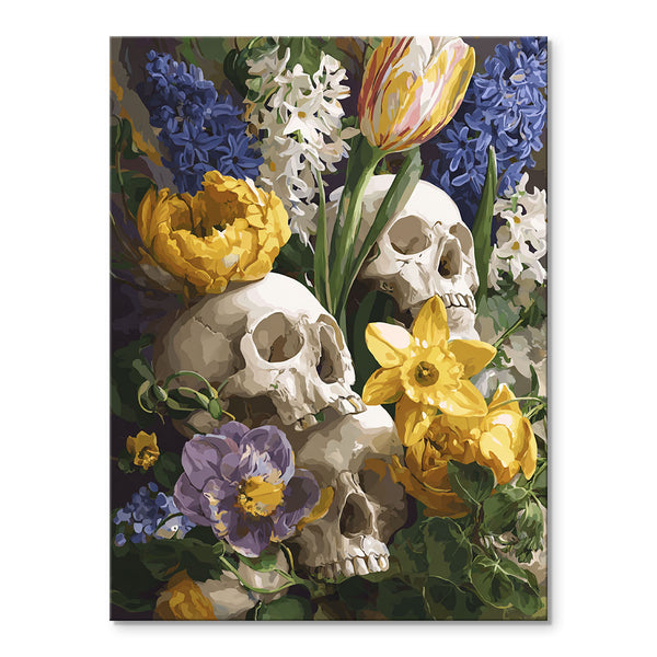 Nocturne of Tulips and Skulls