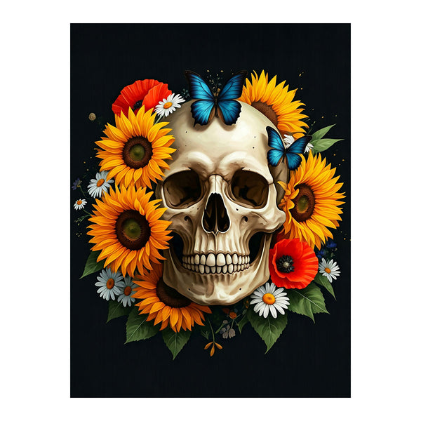 Butterflies and Sunflower Skull | Paint By Numbers Kit