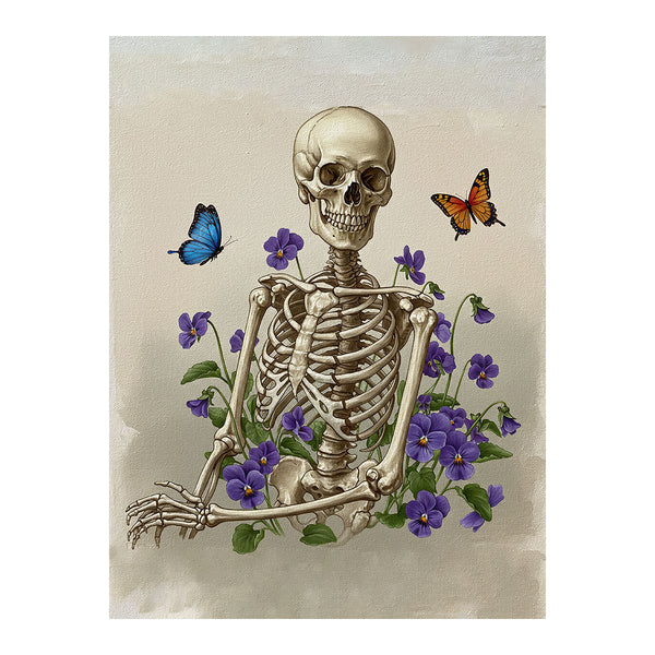 Skeleton with Violet - February Birth Flower | Paint By Numbers Kit