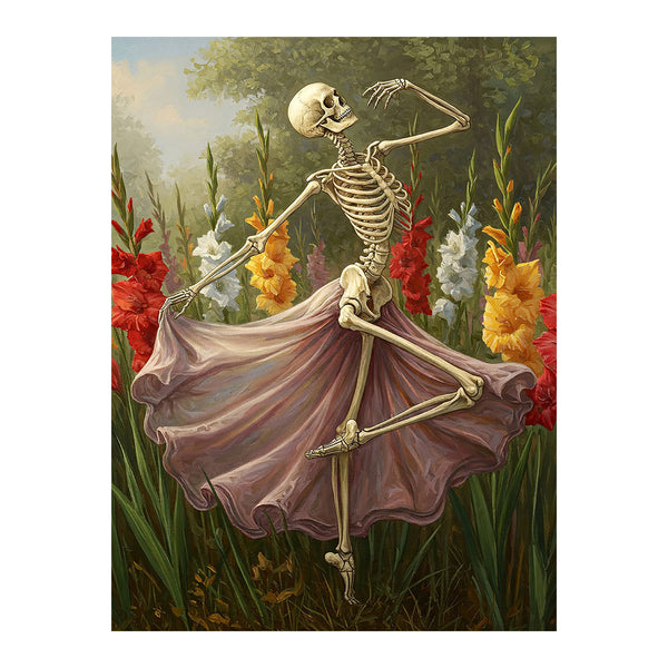 Skeleton with Gladiolus - August Birth Flower | Paint By Numbers Kit
