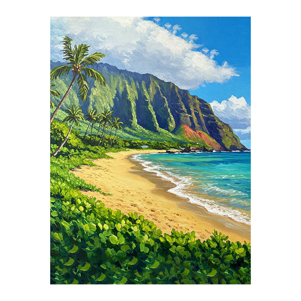 Tropical Beach in Kaua'i | Paint By Numbers Kit