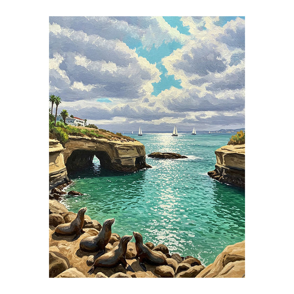 Seal family in La Jolla Cove | Paint By Numbers Kit