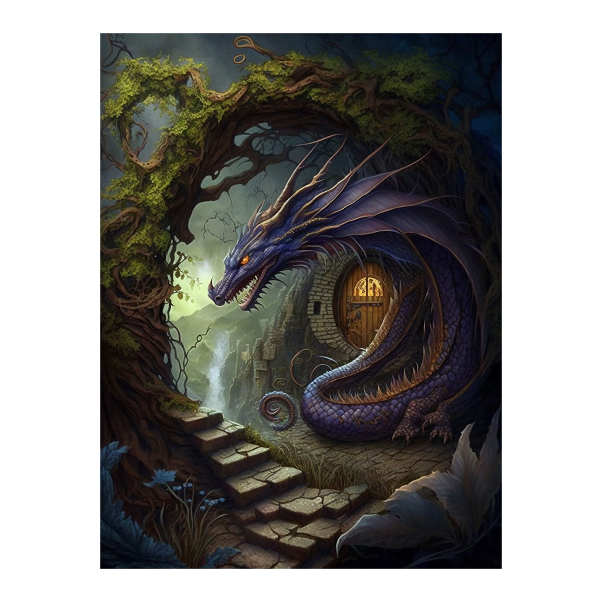 Ancient Dragon's Retreat | Paint By Numbers Kit