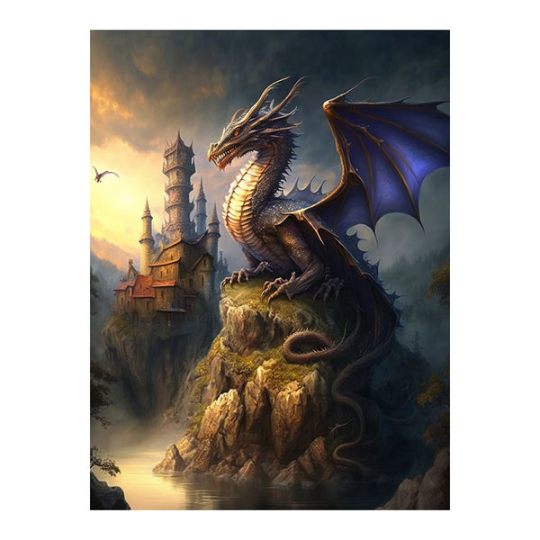 Dragon's Watch Over the Valley | Paint By Numbers Kit