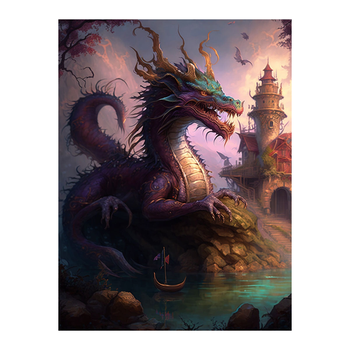Waterside Dragon's Domain | Paint By Numbers Kit