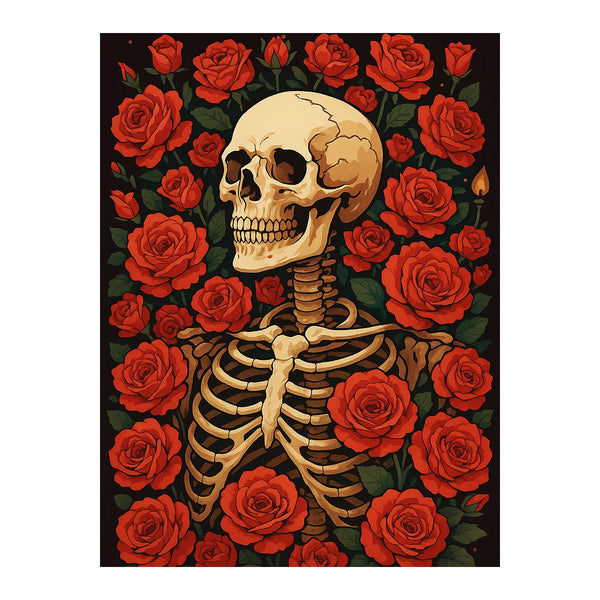 Crimson Skeleton Bouquet | Paint By Numbers Kit