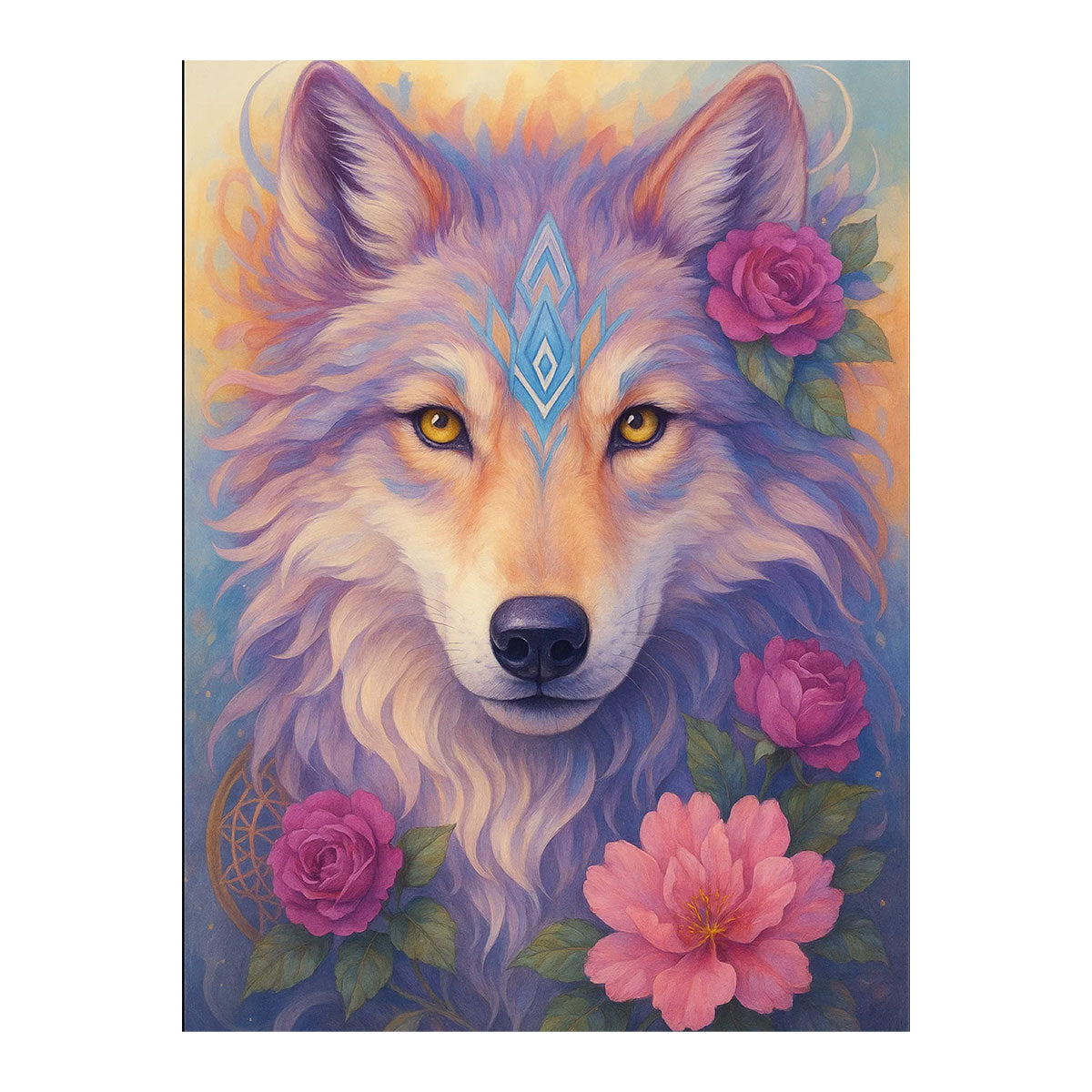 Rose-Crowned Wolf | Paint By Numbers Kit