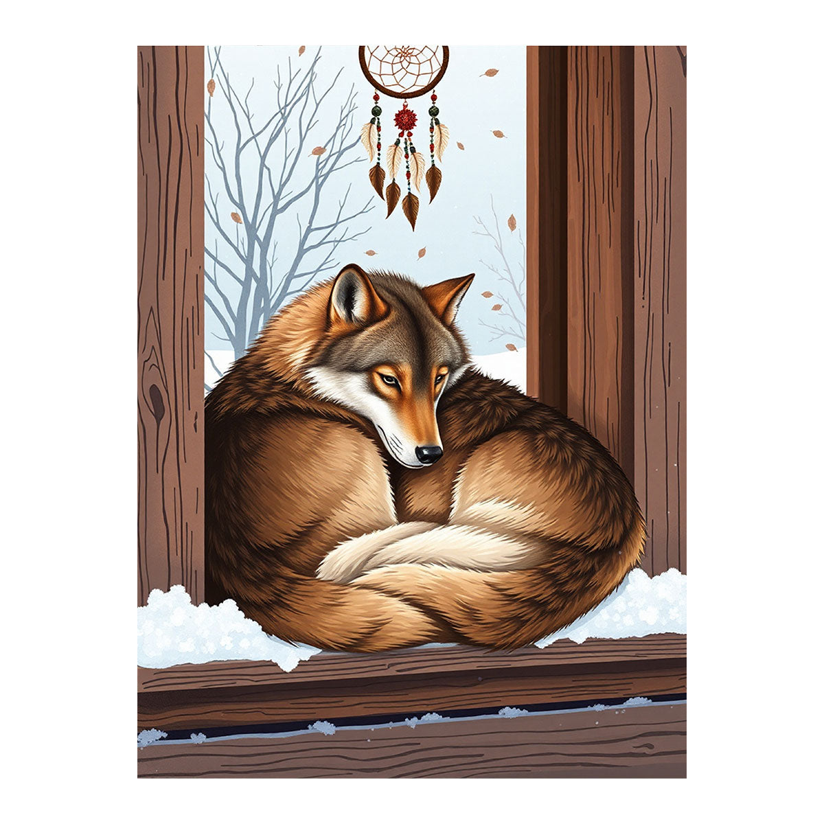 The Wolf's Dreamcatcher | Paint By Numbers Kit
