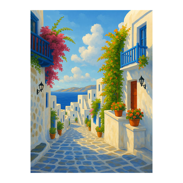 Stroll Through Santorini |  Paint By Numbers Kit