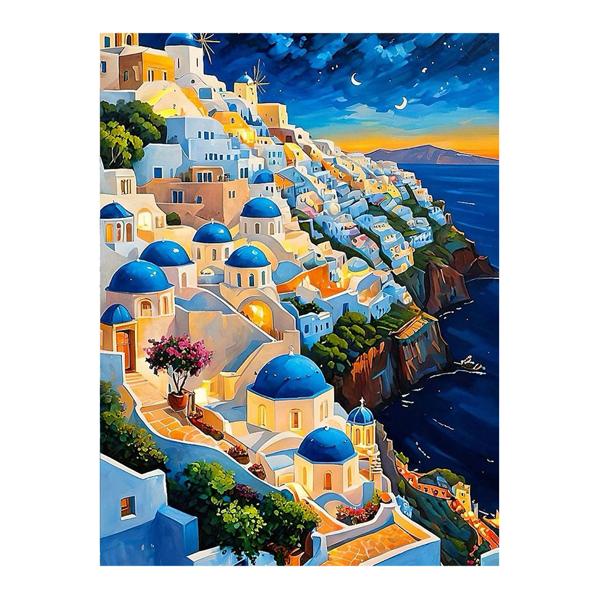Santorini Lights|  Paint By Numbers Kit