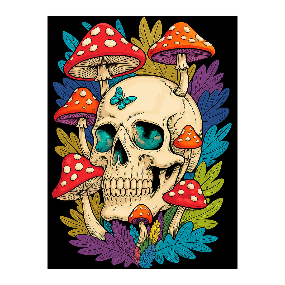 Mushrooms in Skull