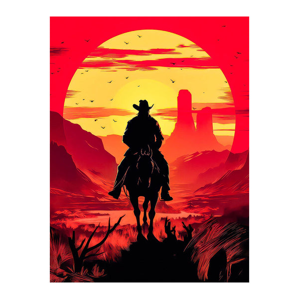 Cowboy in Sunset