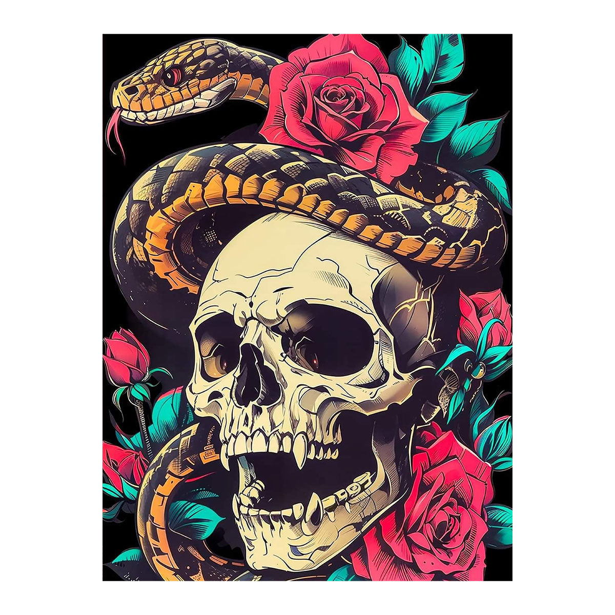 Skull with Serpent