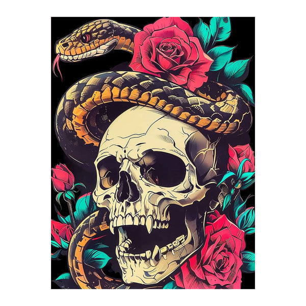 Skull with Serpent
