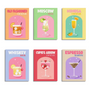 6 Mini Paintings|Retro Cocktail Set