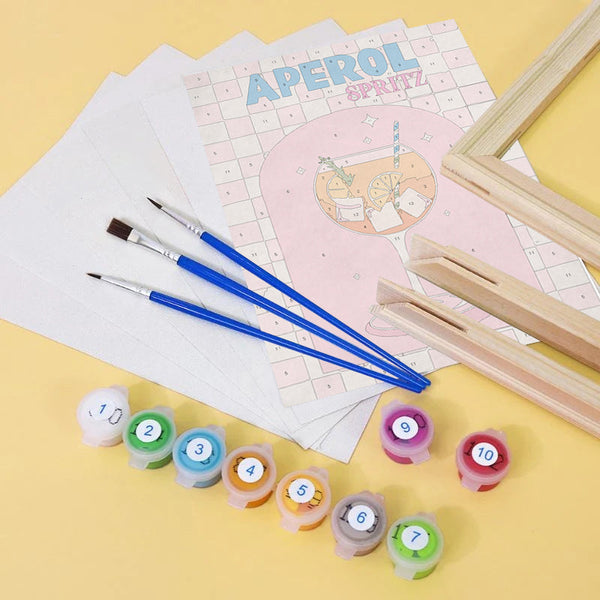 6 Mini Paintings|Retro Drinks Set