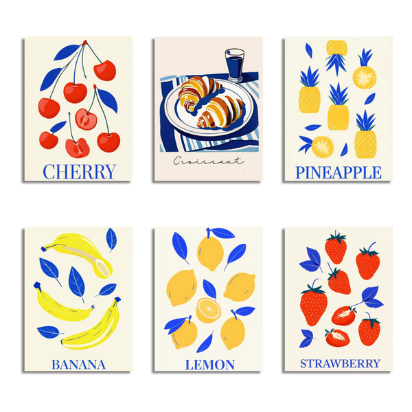 6 Mini Paintings|Summer Fruit Set