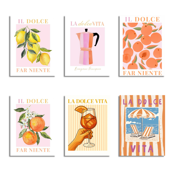 6 Mini Paintings|La Dolce Vita Set